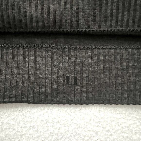 Lululemon Women Solid Black Ebb to Street Long Sleeve Cropped Top Built In Bra 6 - Picture 4 of 7